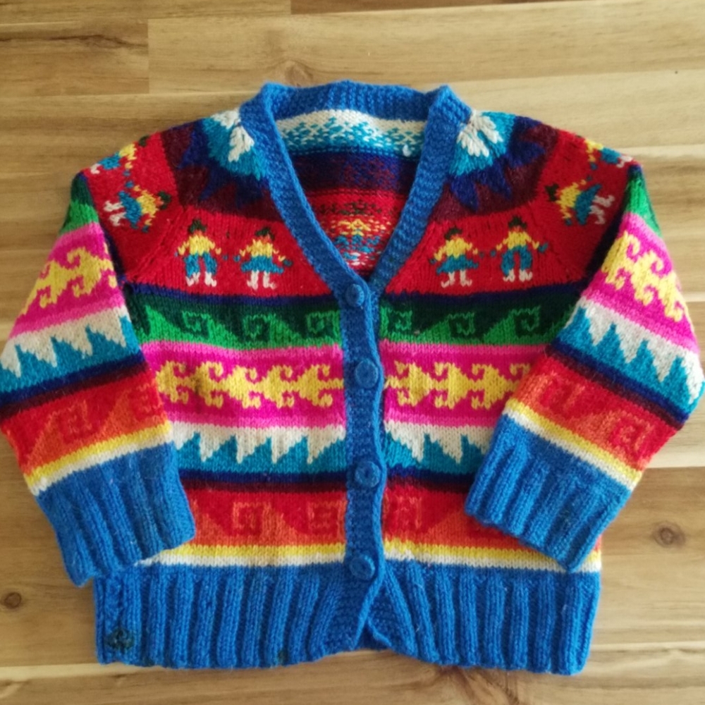 Vintage Handmade Cardigan Colorful